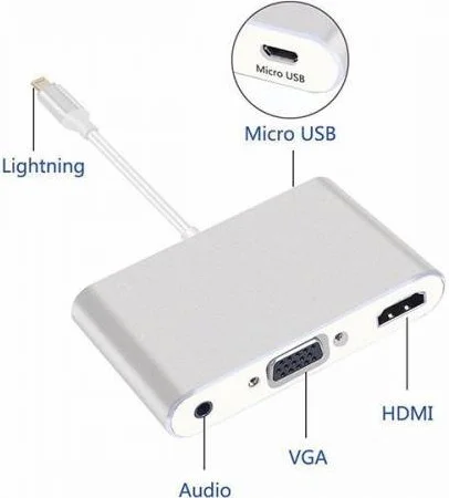 Polhammobile Polham VGA Av Audio Cable For Apple Iphone And Ipad , Apple VGA Av Audio Converter Cable