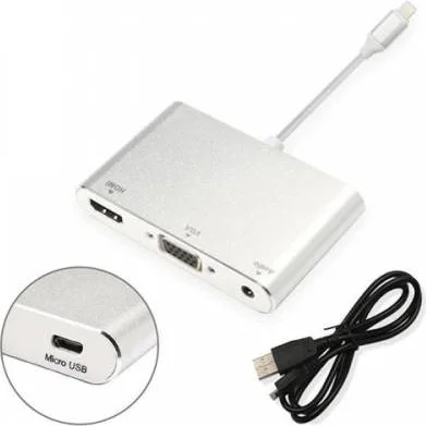 Polhammobile Polham VGA Av Audio Cable For Apple Iphone And Ipad , Apple VGA Av Audio Converter Cable