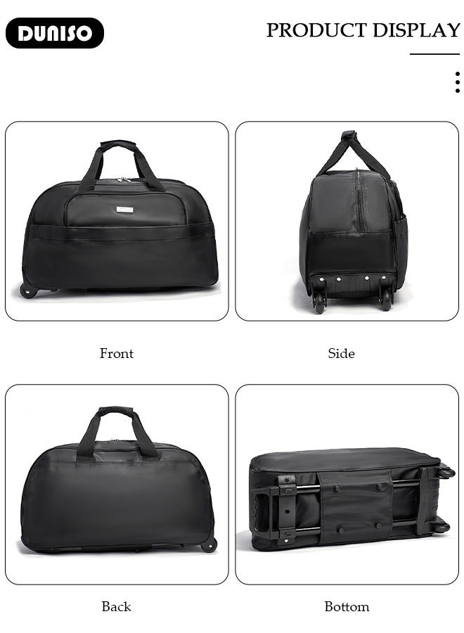 DUNISO Rolling Duffle Bag with 2 Wheels, Holdall Carry on Bag, Lightweight Trolley Bag, Waterproof & Large Capacity Luggage Bag for Women, Men, Short Trip, Overnight Business Travel  - Image 3