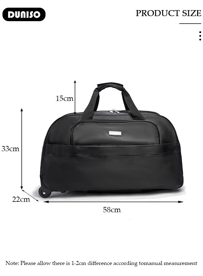 DUNISO Rolling Duffle Bag with 2 Wheels, Holdall Carry on Bag, Lightweight Trolley Bag, Waterproof & Large Capacity Luggage Bag for Women, Men, Short Trip, Overnight Business Travel  - Image 4