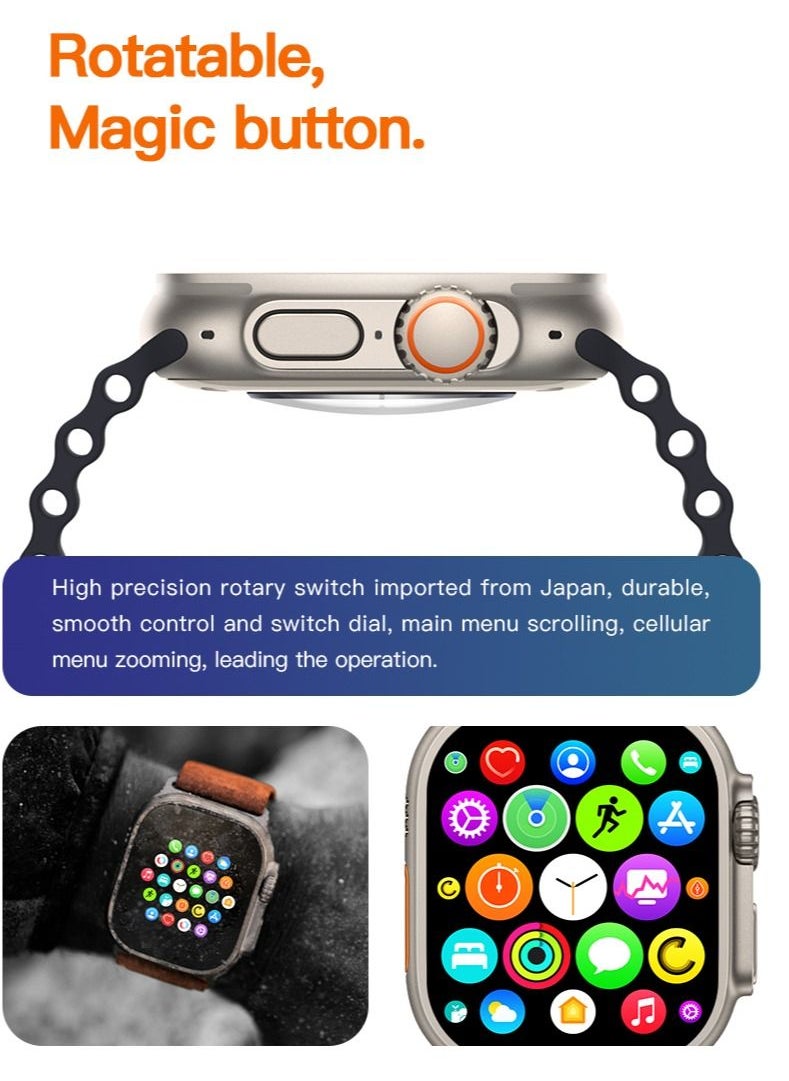 AROAQ - T900 Ultra Wireless Charging New Features Super Fast New Smart Watch Orange - Image 1