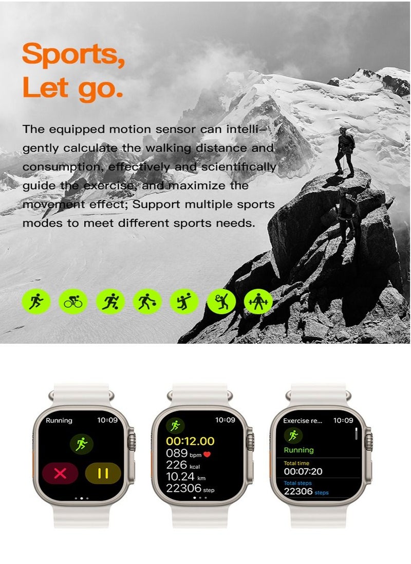 AROAQ - T900 Ultra Wireless Charging New Features Super Fast New Smart Watch Orange - Image 1