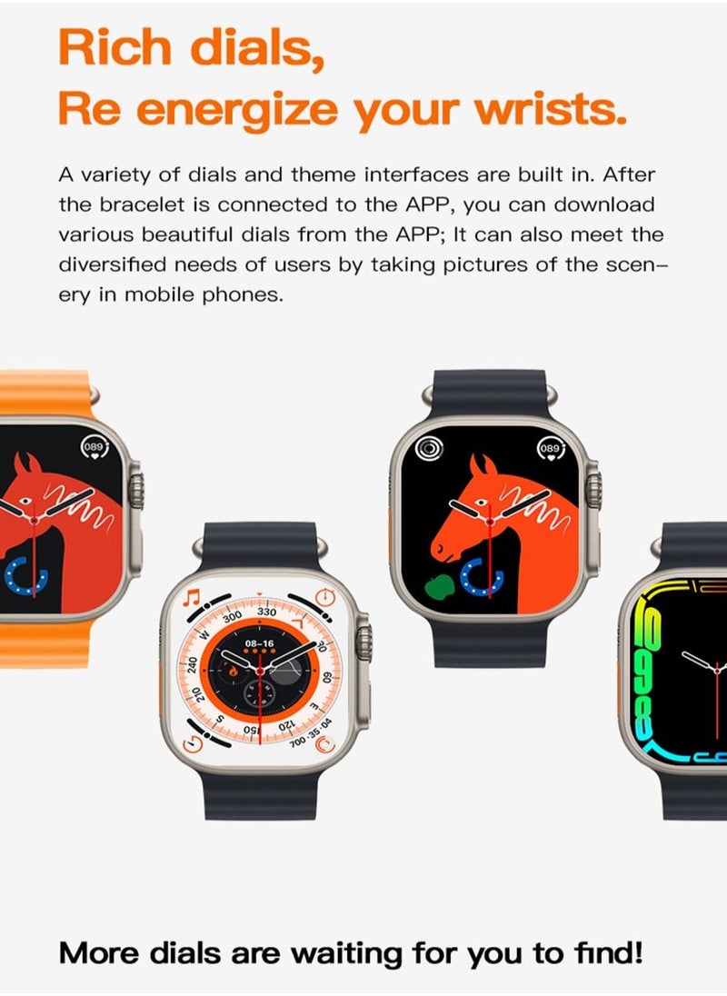 AROAQ - T900 Ultra Wireless Charging New Features Super Fast New Smart Watch Orange - Image 1