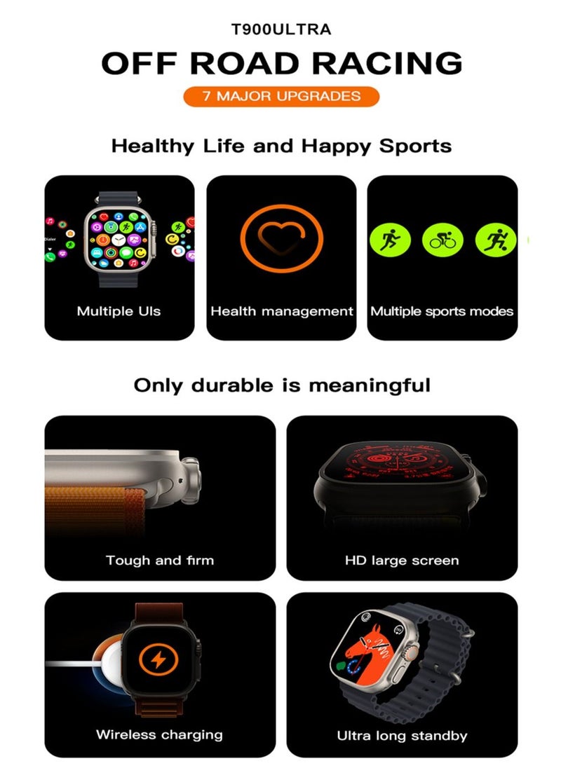 AROAQ - T900 Ultra Wireless Charging New Features Super Fast New Smart Watch Orange - Image 1
