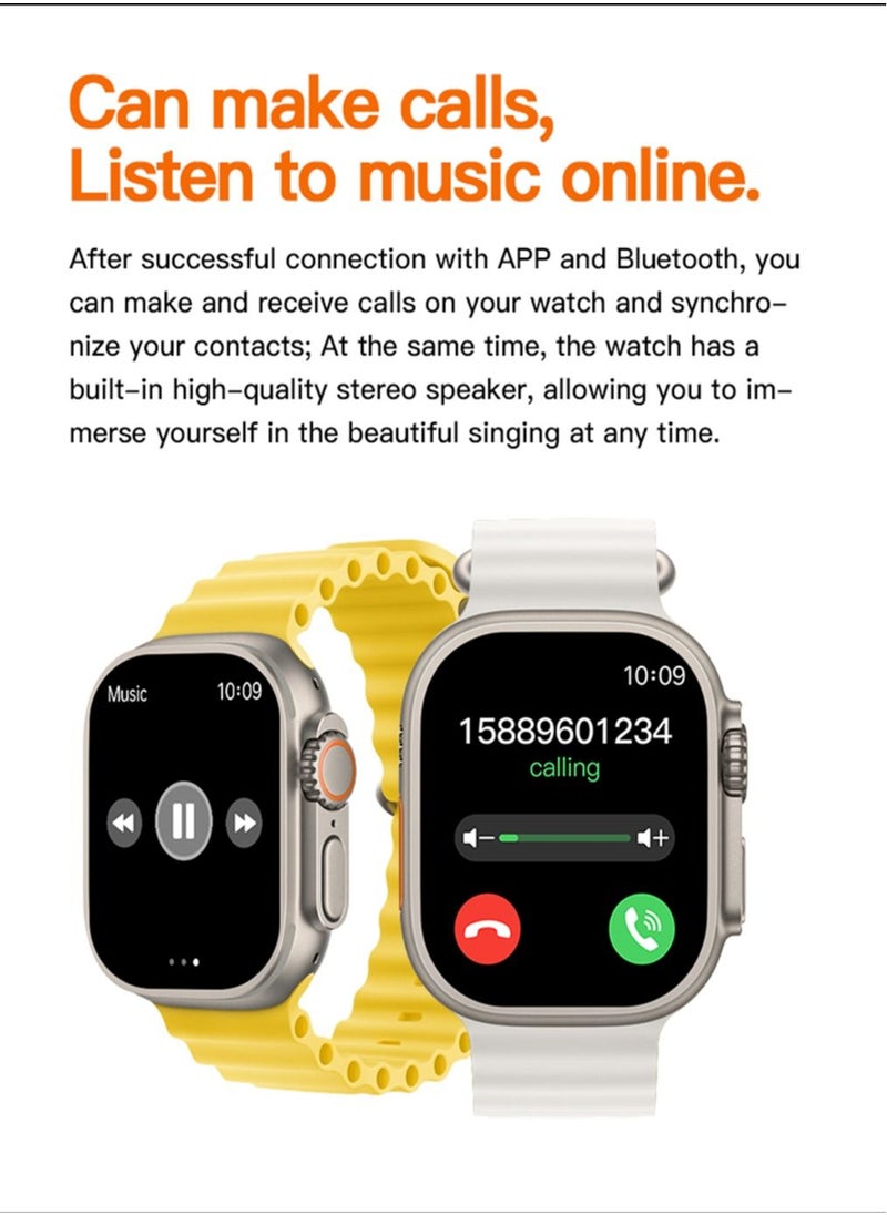 AROAQ - T900 Ultra Wireless Charging New Features Super Fast New Smart Watch Orange - Image 1