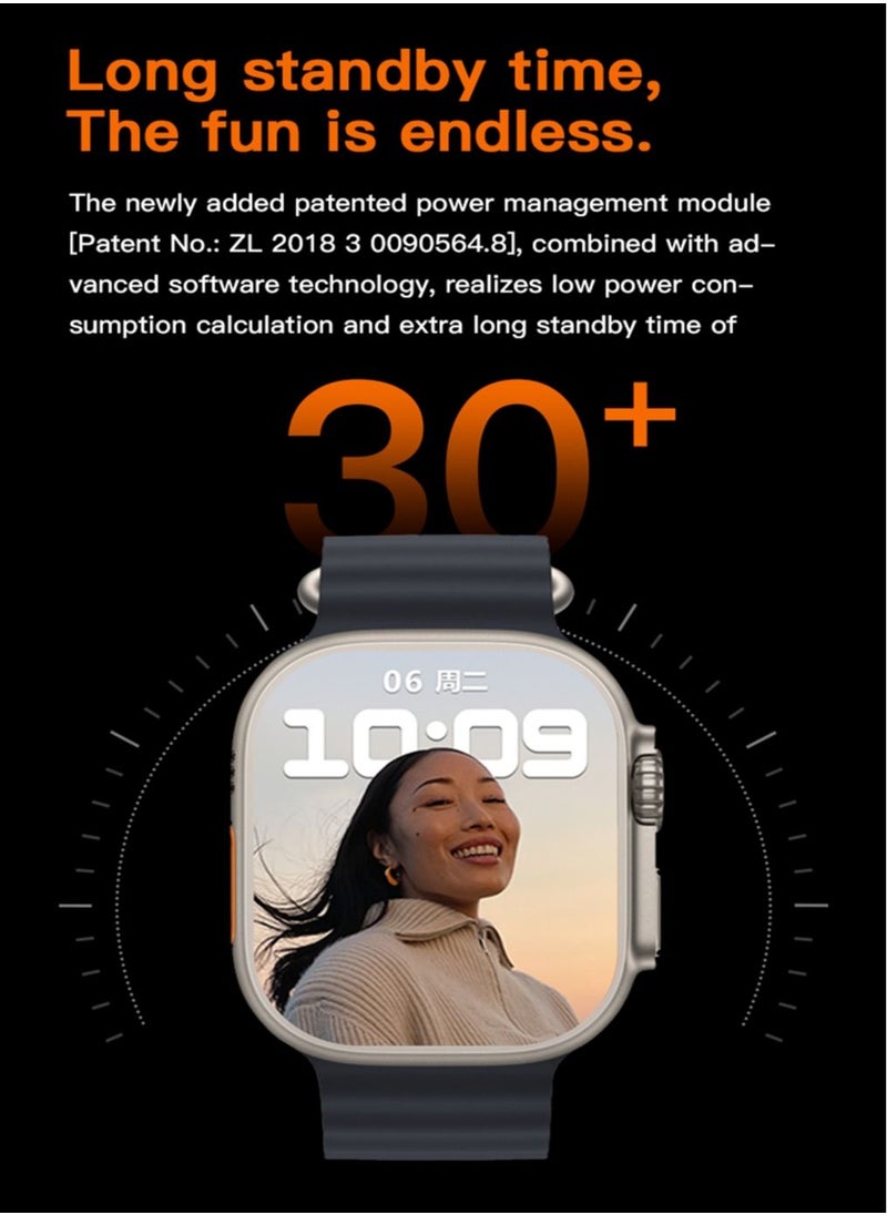 AROAQ - T900 Ultra Wireless Charging New Features Super Fast New Smart Watch Orange - Image 1