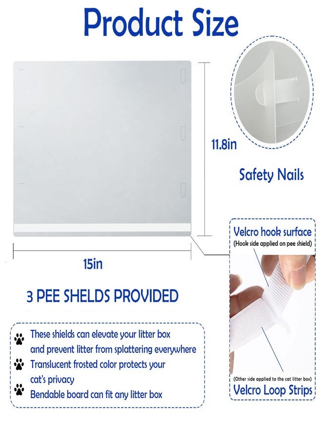 AAiphuwew 3 Pcs Connectable Cat Litter Box Pee Shields High Side Easy Cleaning Anti-Splashing Litter Pan Shield - Litter Box Not Included - Image 3