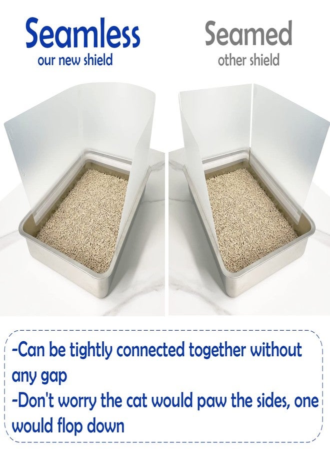 AAiphuwew 3 Pcs Connectable Cat Litter Box Pee Shields High Side Easy Cleaning Anti-Splashing Litter Pan Shield - Litter Box Not Included - Image 5