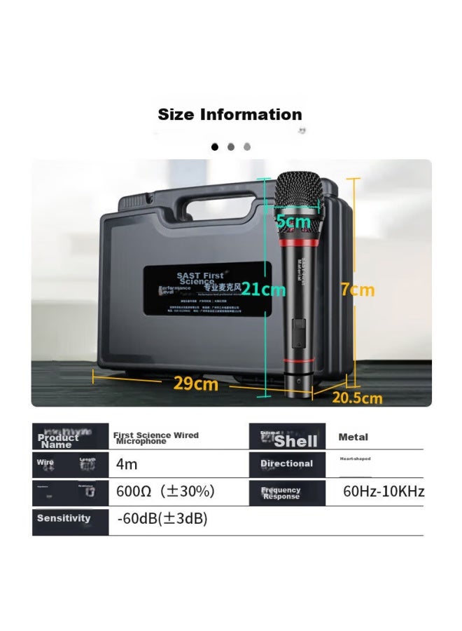 Sast Ok-73 Wired Microphone, Conference And Speech Dynamic Microphone, Home Ktv Singing Karaoke, 4-meter Cable Length, With Plastic Case - Image 5