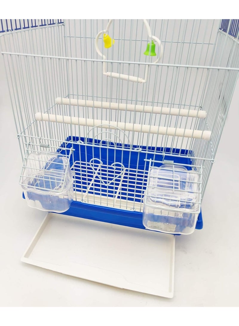 قفص طيور البادجي، كناري، مع وعاء طعام، زجاجة ماء، خطاف قفز، عمود مقعد للراحة، اختيار لون عشوائي، 30 × 23 × 39 سم، BPS-1185 - Image 4