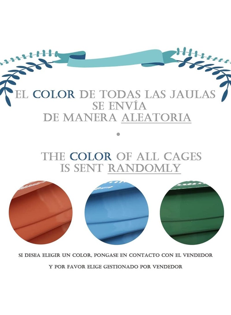 قفص طيور البادجي، كناري، مع وعاء طعام، زجاجة ماء، خطاف قفز، عمود مقعد للراحة، اختيار لون عشوائي، 30 × 23 × 39 سم، BPS-1185 - Image 5