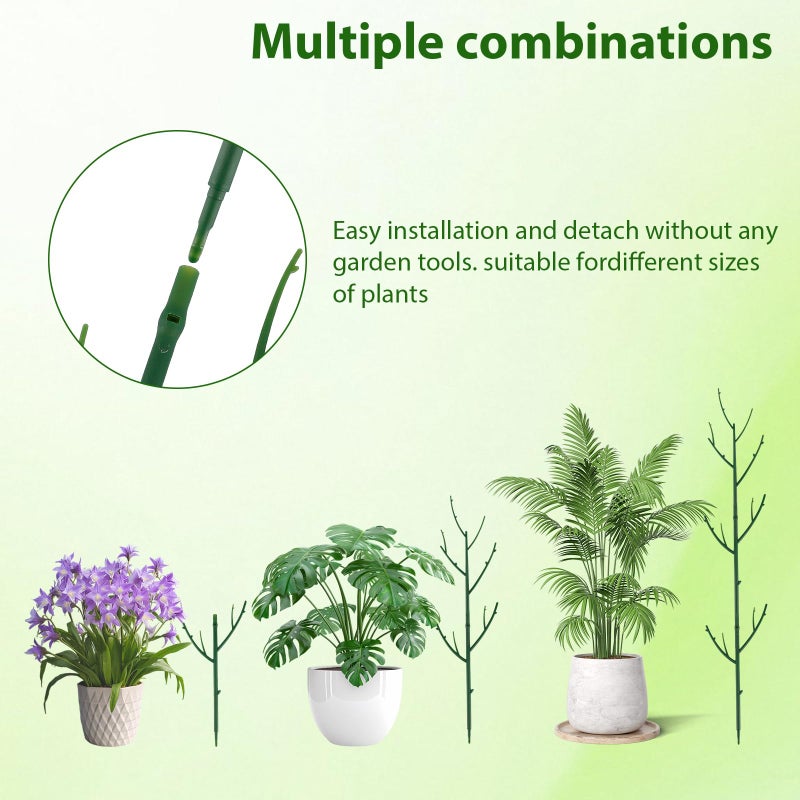 PERSZEN 6 Pack Stackable Monstera Plant Support, Plant Stakes for Indoor and Outdoor Plants Use, Garden Stakes for Climbing and Potted Plants, Pothos, Philodendron - Image 3