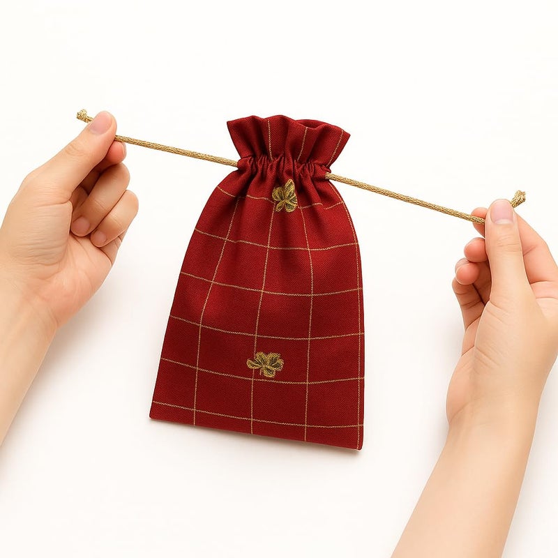 KitchEase Red Silk Potli Bags for Return Gifts | Elegant Drawstring Gift Pouches for Chocolates Dry Fruits Jewelry | Reusable Wedding Party Favor Bags | Traditional Festive Diwali Gift Packing Bags - Image 4