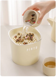 Generic Desktop trash can, office trash can, mini waste paper basket, tea drain bucket white  - Image 1