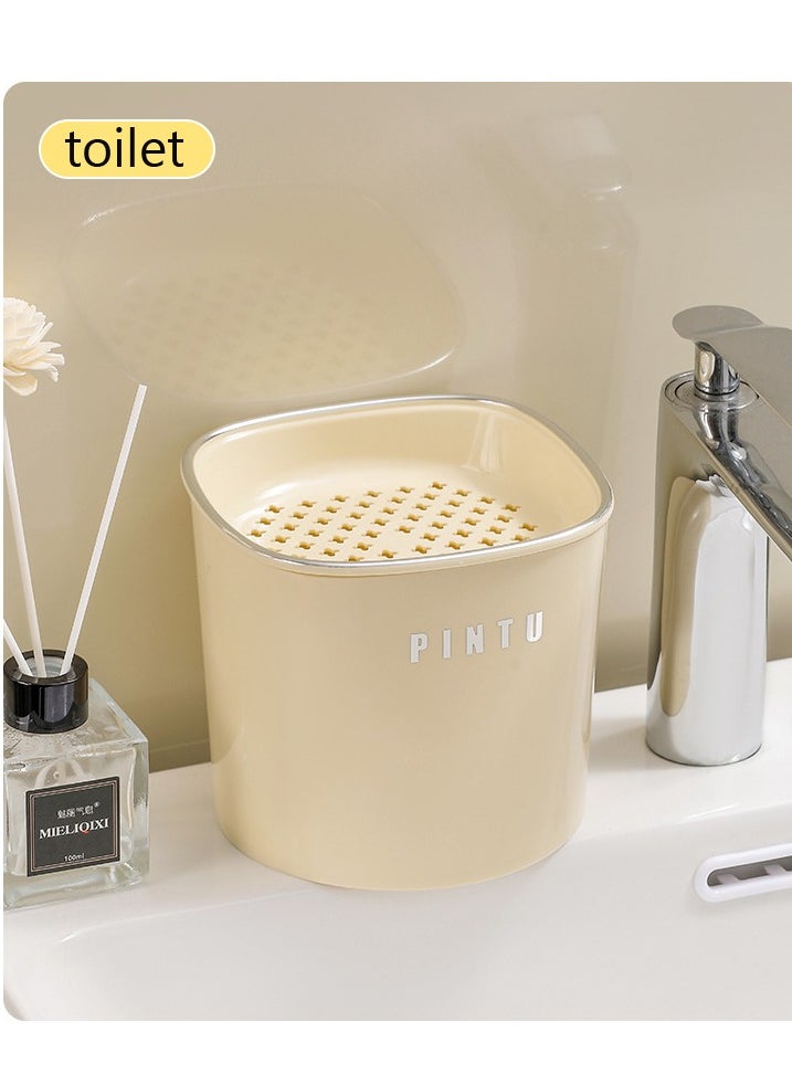 Generic Desktop trash can, office trash can, mini waste paper basket, tea drain bucket white  - Image 3