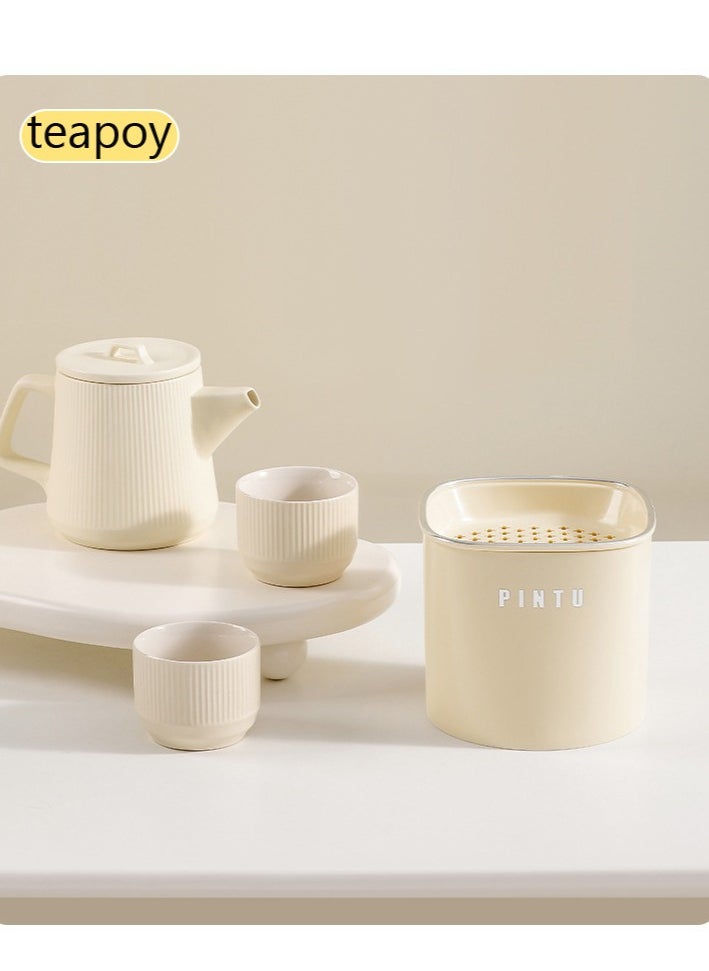 Generic Desktop trash can, office trash can, mini waste paper basket, tea drain bucket white  - Image 4