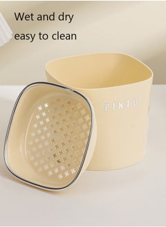 Generic Desktop trash can, office trash can, mini waste paper basket, tea drain bucket white  - Image 5