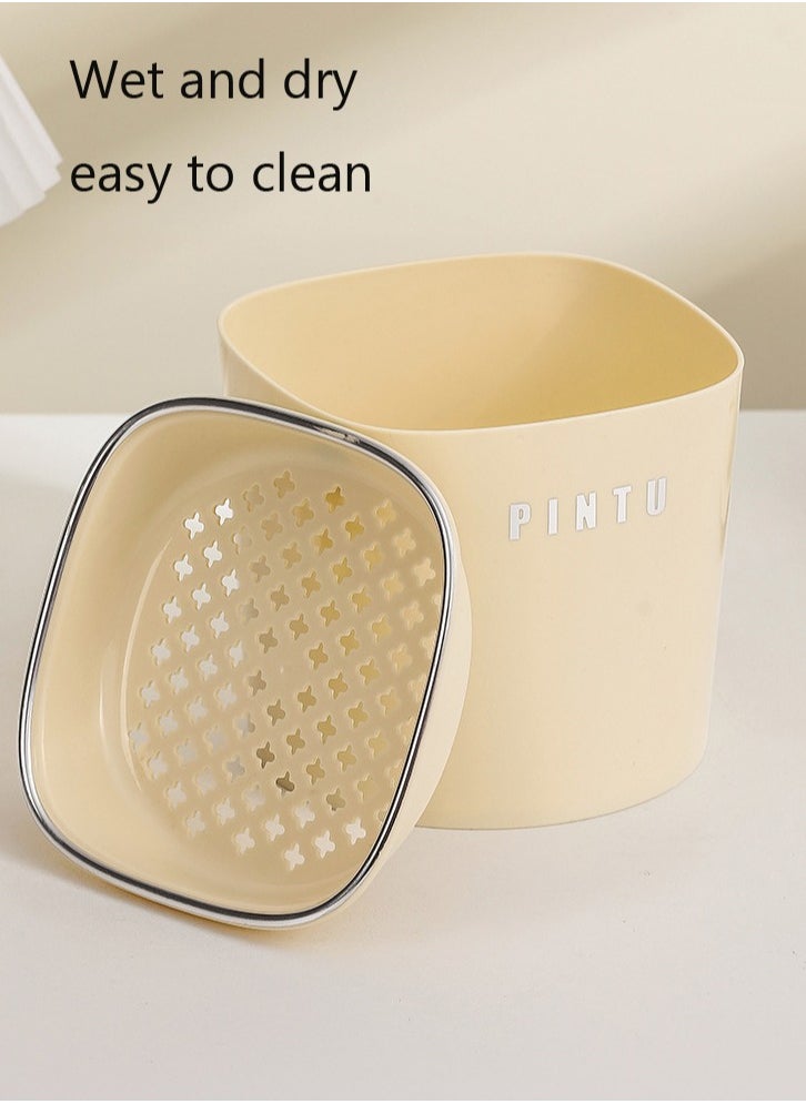 Generic Desktop trash can, office trash can, mini waste paper basket, tea drain bucket white  - Image 5