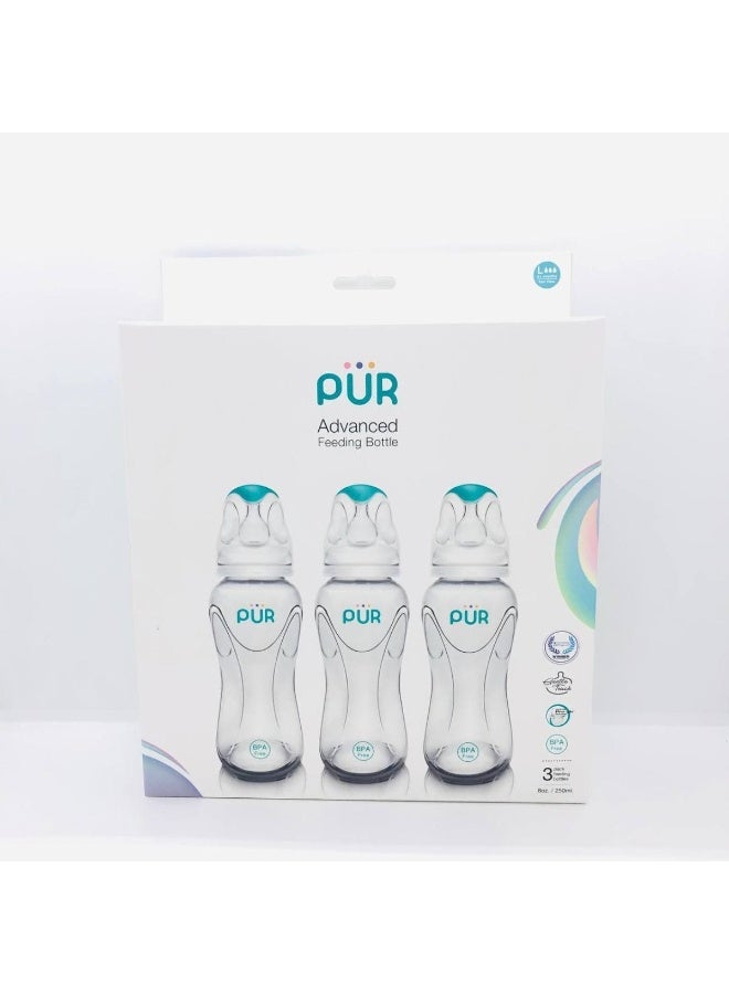 Pure Advanced 3-Pack 250ml Slim Neck Feeding Bottles - The safe and healthy choice for feeding your baby - Image 2