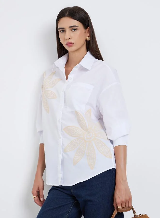 Take Two Take Two Women White Floral Print Shirt