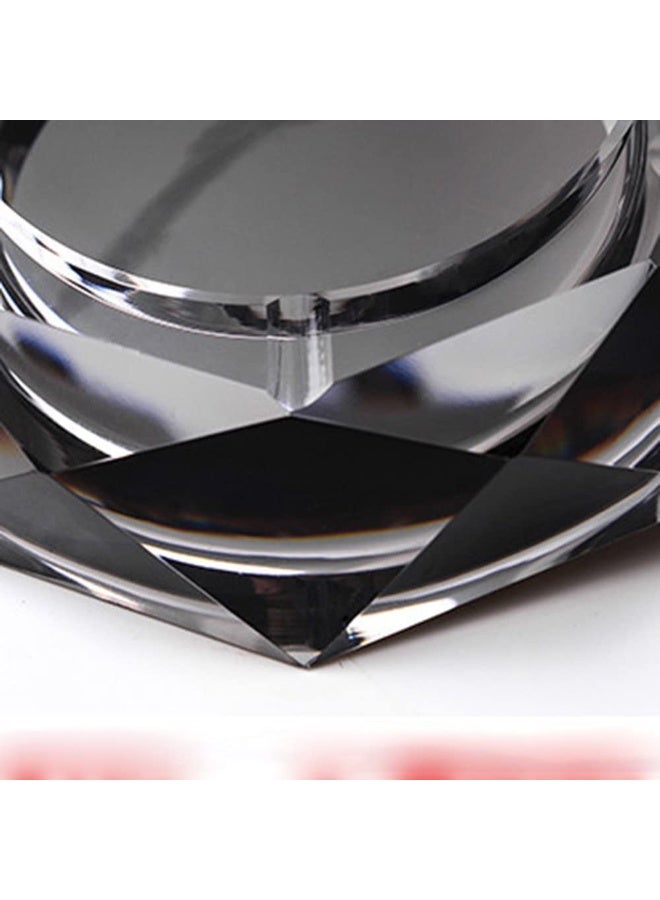 منفضة سجائر من الزجاج الكريستالي من جافيوست، حامل منفضة سجائر للمكتب والمنزل، علبة سيجار، صينية ديكور لتزيين سطح الطاولة، منفضة سجائر للهدايا (أسود) - Image 5