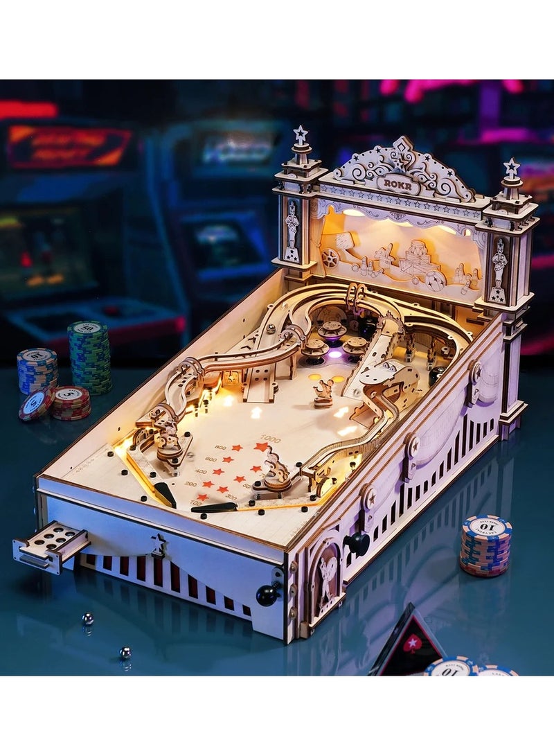 ROKR Wooden Puzzles for Adults Miniature Pinball 3D Puzzle - Image 1