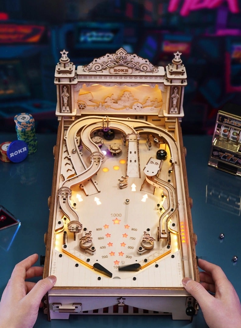 ROKR Wooden Puzzles for Adults Miniature Pinball 3D Puzzle - Image 3