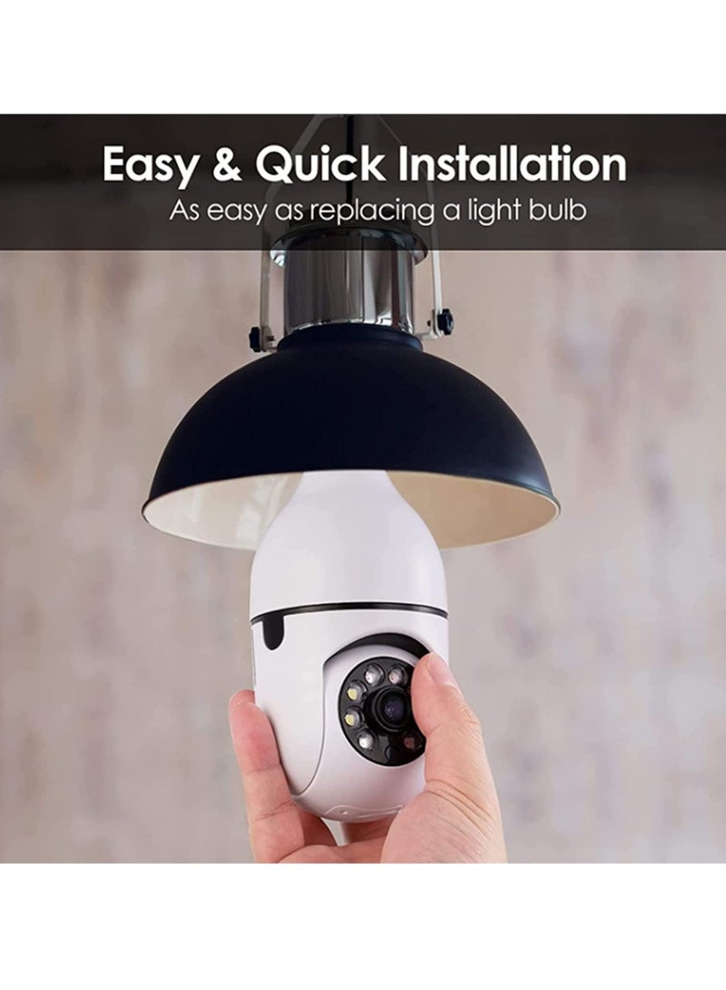 ELTRAZONE Security Light Camera Smart Wireless WiFi Full Color Bulb Camera 2.4GHz 360-Degree Panoramic IP Camera – Pack of 10 (E27) - Image 5
