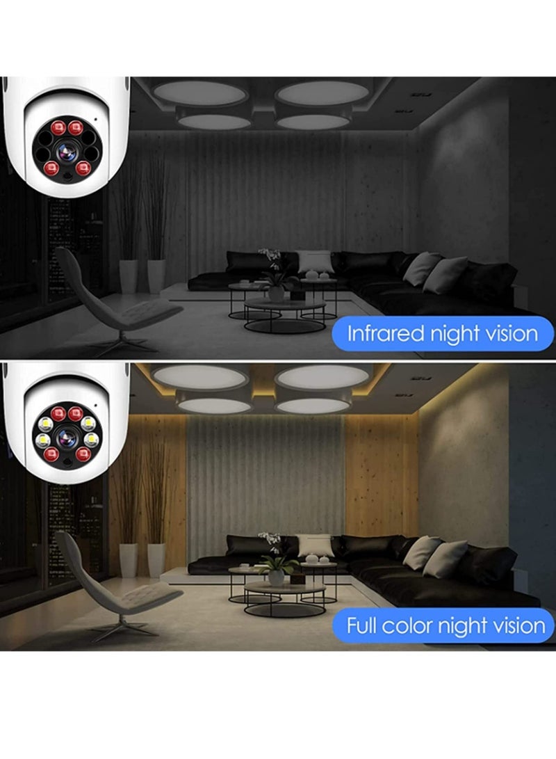 ELTRAZONE Security Light Camera Smart Wireless WiFi Full Color Bulb Camera 2.4GHz 360-Degree Panoramic IP Camera – Pack of 10 (E27) - Image 3