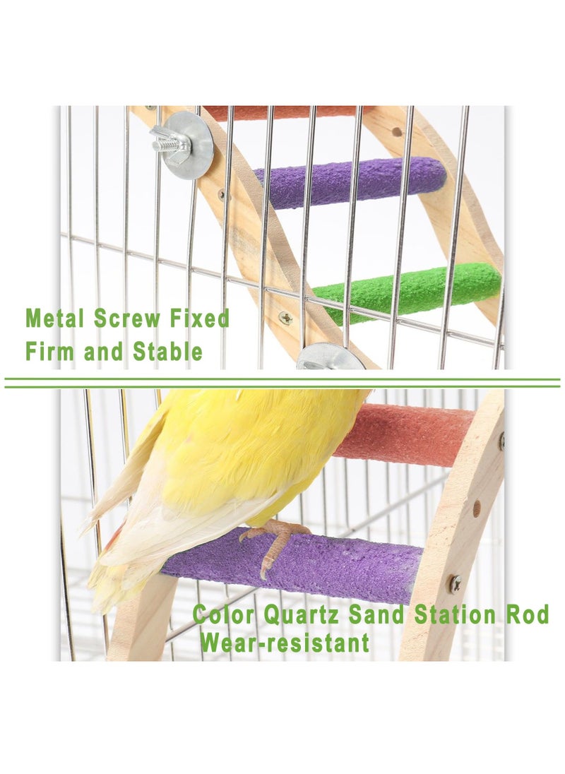 Bird Ladder Bridge, Wooden Bird Beak Climbing Ladder Parrot Hamster Climbing Bridge Animals Beak Grinding Foot Claws Trimmer Stand Bird Perch Squirrel Sugar Gliders Climbing Ladder Toys