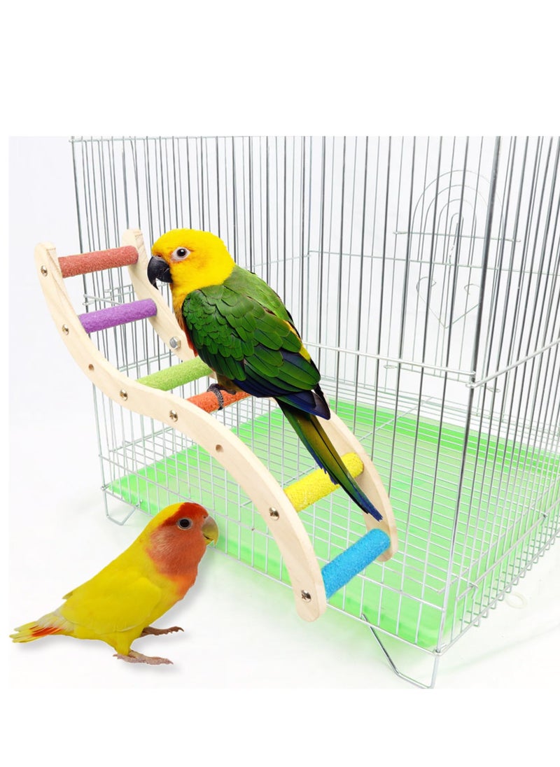Bird Ladder Bridge, Wooden Bird Beak Climbing Ladder Parrot Hamster Climbing Bridge Animals Beak Grinding Foot Claws Trimmer Stand Bird Perch Squirrel Sugar Gliders Climbing Ladder Toys