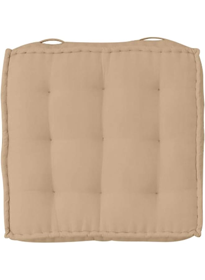 Decorative Square Cotton Floor Cushion 45X45 Dark Beige
