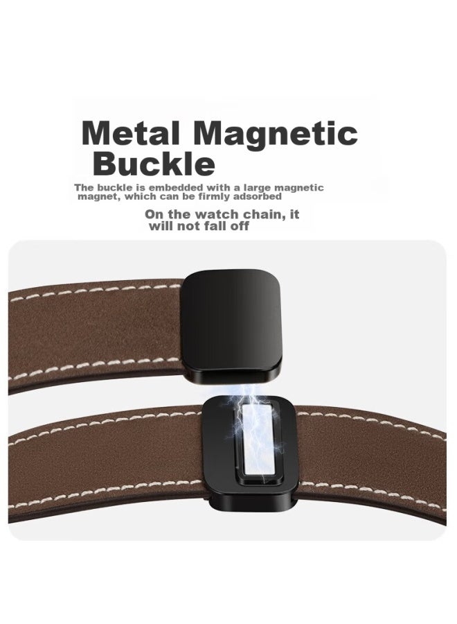 Bho Suitable For Apple Watch Band, New Apple Watch 10/ultra Band, Genuine Leather Iwatch S9/8/7/6/5/se Band, Fine Velvet Genuine Leather Strap - Image 4