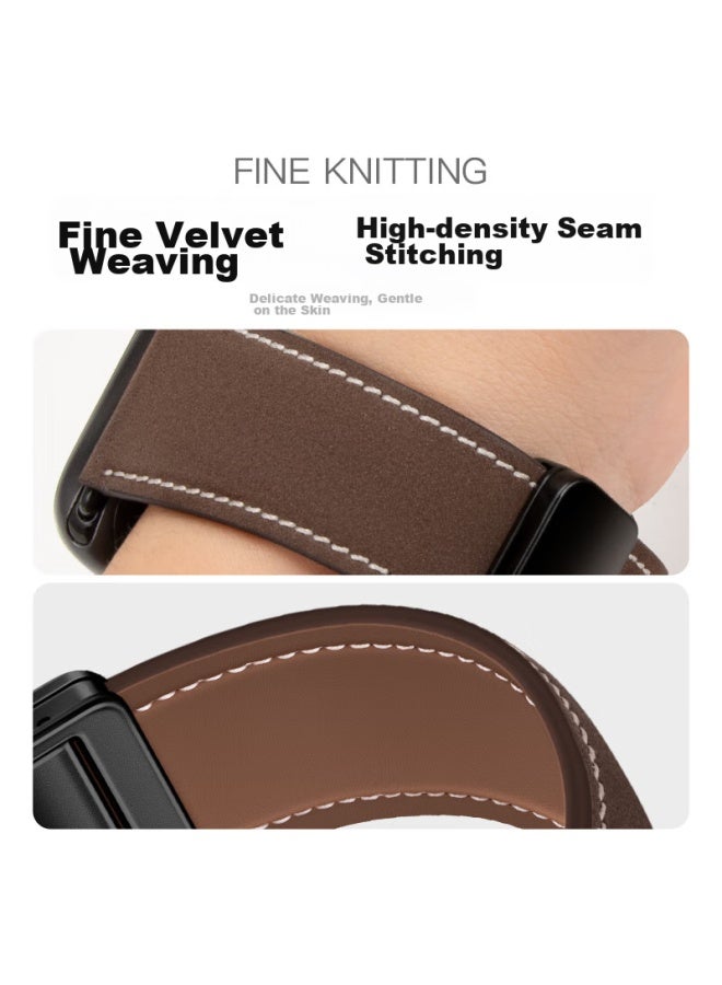 Bho Suitable For Apple Watch Band, New Apple Watch 10/ultra Band, Genuine Leather Iwatch S9/8/7/6/5/se Band, Fine Velvet Genuine Leather Strap - Image 3