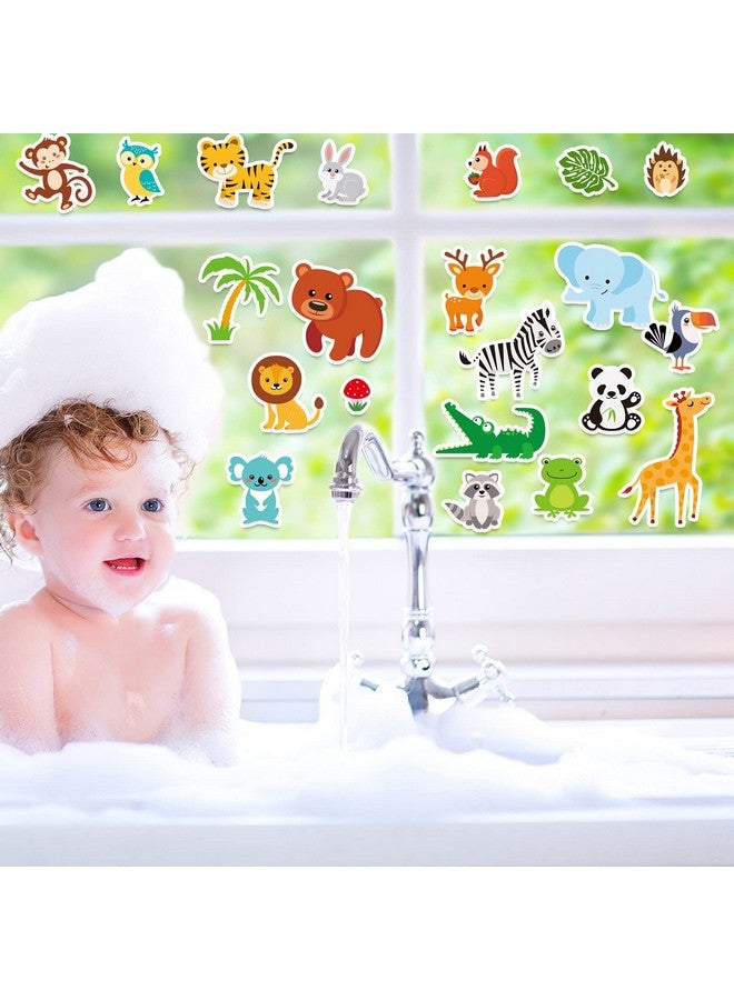 Tevxj 20 قطعة ملصقات جيل سميكة لحيوانات الغابة لزينة النوافذ للأطفال والرضع والبالغين في المنزل والطائرة والفصل الدراسي ورياض الأطفال وحديقة الحيوانات لوازم الحفلات الزينة - Image 5