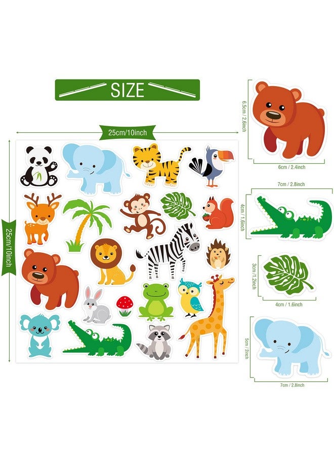 Tevxj 20 قطعة ملصقات جيل سميكة لحيوانات الغابة لزينة النوافذ للأطفال والرضع والبالغين في المنزل والطائرة والفصل الدراسي ورياض الأطفال وحديقة الحيوانات لوازم الحفلات الزينة - Image 2