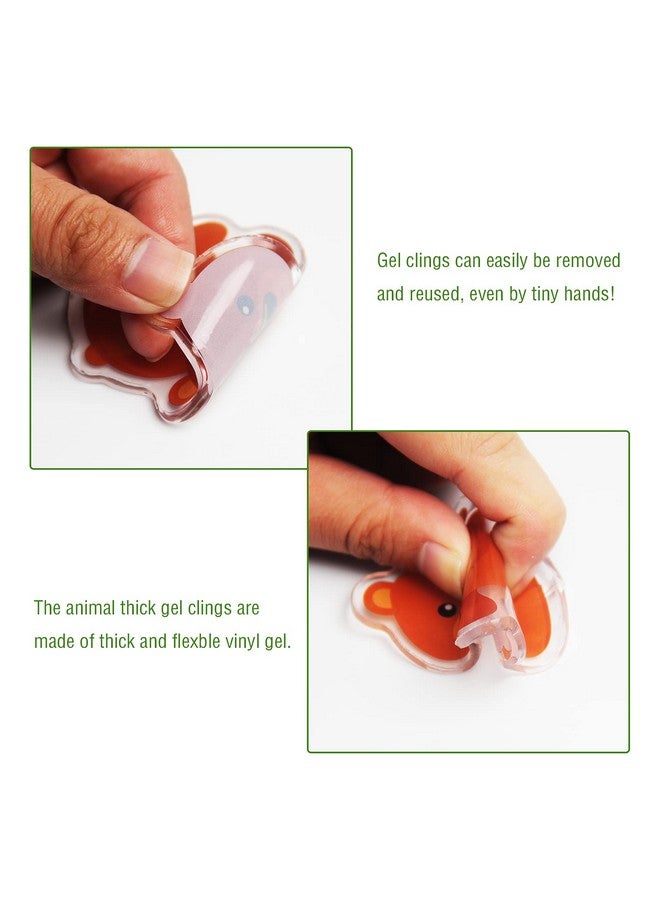 Tevxj 20 قطعة ملصقات جيل سميكة لحيوانات الغابة لزينة النوافذ للأطفال والرضع والبالغين في المنزل والطائرة والفصل الدراسي ورياض الأطفال وحديقة الحيوانات لوازم الحفلات الزينة - Image 3