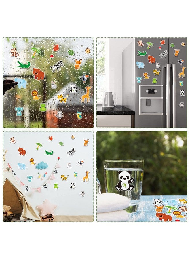 Tevxj 20 قطعة ملصقات جيل سميكة لحيوانات الغابة لزينة النوافذ للأطفال والرضع والبالغين في المنزل والطائرة والفصل الدراسي ورياض الأطفال وحديقة الحيوانات لوازم الحفلات الزينة - Image 4