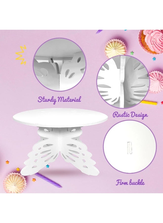 TPGP 12" Butterfly Cake Stand Butterfly Pvc Cake Decorations With Engraved Butterflies Cake Stands For Dessert Table Wedding Birthday Party (2 Pcs)  - Image 4