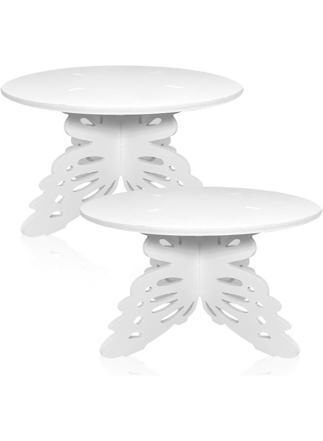 TPGP 12" Butterfly Cake Stand Butterfly Pvc Cake Decorations With Engraved Butterflies Cake Stands For Dessert Table Wedding Birthday Party (2 Pcs)  - Image 1
