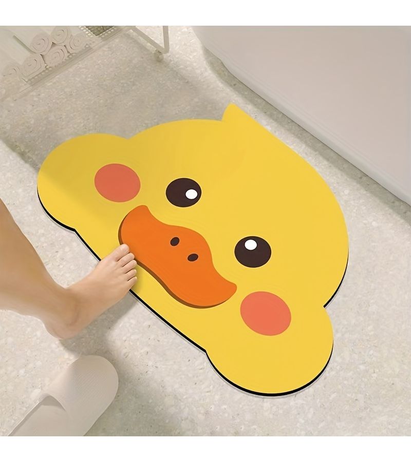 Cartoon Duck Non-Slip Mat 15.75x23.62in Soft Diatomaceous Earth for Bathroom Kitchen - Image 1