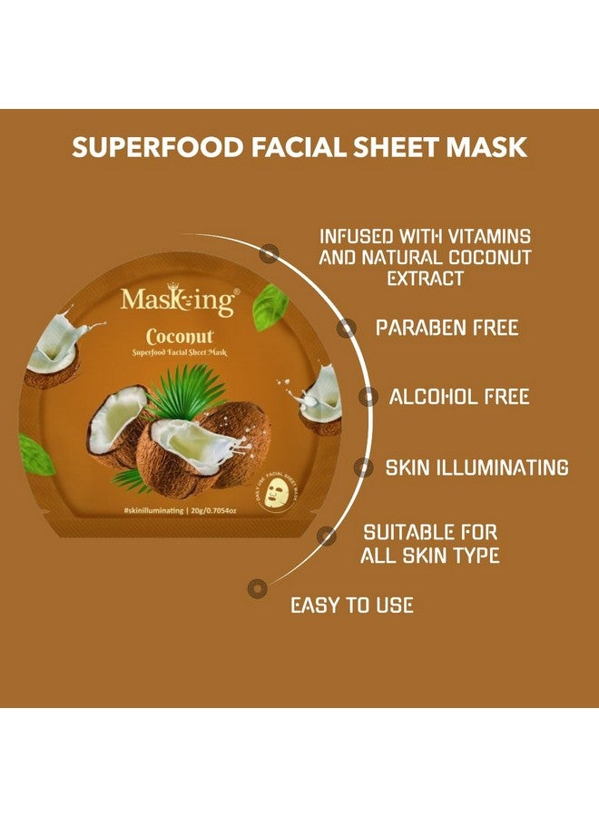 MasKing Superfood Coconut Sheet Mask for Skin Brightening, Hydrating for Women and Men, Pack of 3 - Image 3