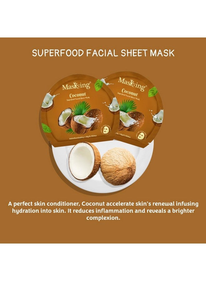 MasKing Superfood Coconut Sheet Mask for Skin Brightening, Hydrating for Women and Men, Pack of 3 - Image 4