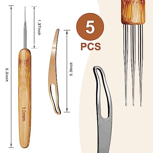 KACOLA Dreadlock Crochet Hook for Hair, Locs Crochet Needle, Dreadlocks loc Crochet Needle, Interlocking Tool for locs, Braid Craft (1mm) - Image 2