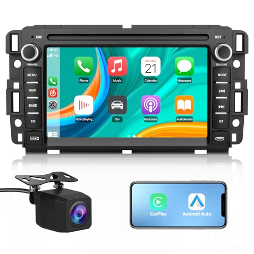 Vratzn Car Radio Stereo for Chevrolet Silverado GMC Sierra Yukon 2007 2008 2009 2010 2011 2012 2013 Android 13 CarPlay Android Auto GPS Navigation Bluetooth Touch Screen Head Unit with Backup Camera - Image 1