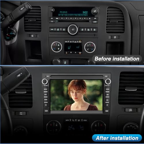 Vratzn Car Radio Stereo for Chevrolet Silverado GMC Sierra Yukon 2007 2008 2009 2010 2011 2012 2013 Android 13 CarPlay Android Auto GPS Navigation Bluetooth Touch Screen Head Unit with Backup Camera - Image 3