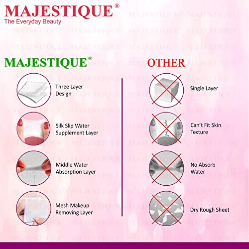Majestique 100Pcs Soft Touch Facial Cotton Pads | Ultra-Absorbent Makeup Remover & Nail Polish Wipes | Gentle Cosmetic Cleansing Pads for Skin Care & Toner Application | Lint-Free & Durable - Image 3