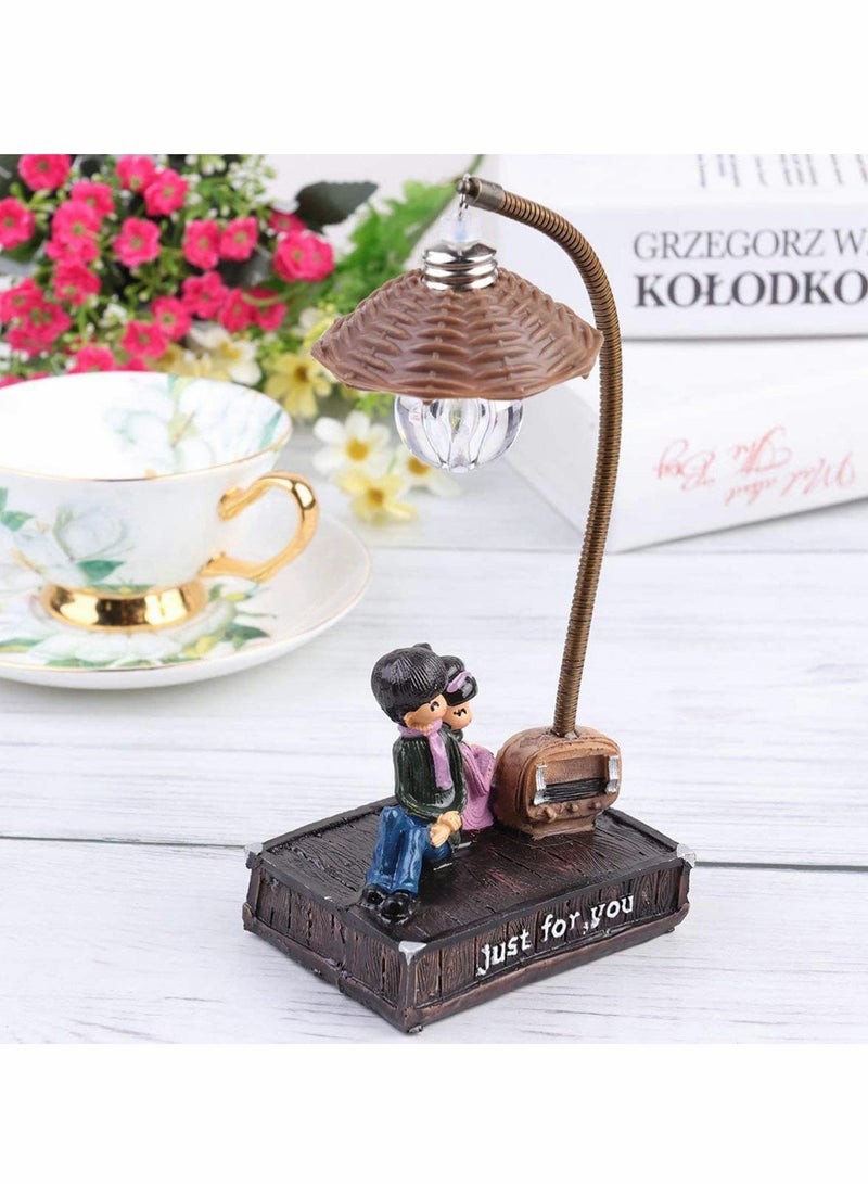 SOLARAE ضوء ليلي للزوجين في غرفة النوم، "فقط من أجلك" زينة ضوء مكتبي، مصباح طاولة لطيف بتصميم جذع شجرة ريسين، 9 * 6.5 * 20 سم، هدية عيد ميلاد للنساء والفتيات - Image 4