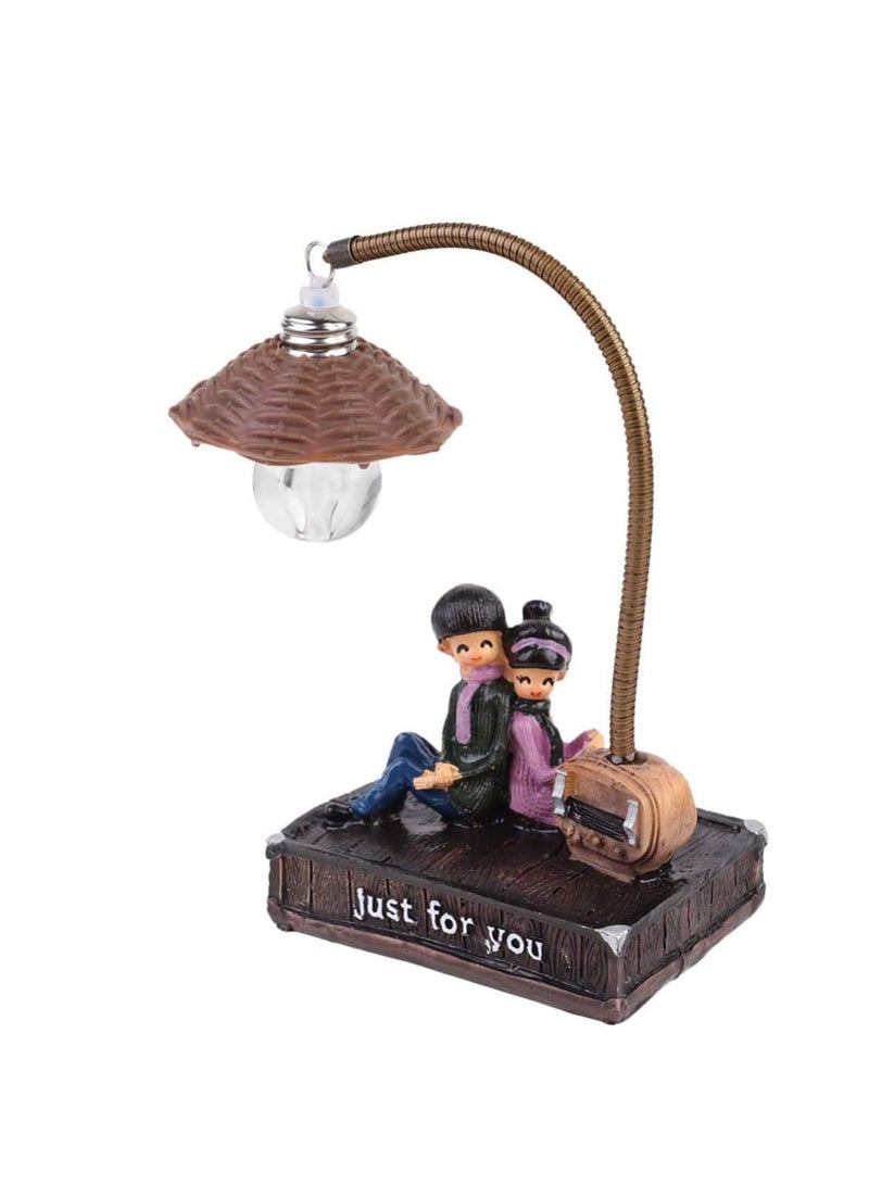 SOLARAE ضوء ليلي للزوجين في غرفة النوم، "فقط من أجلك" زينة ضوء مكتبي، مصباح طاولة لطيف بتصميم جذع شجرة ريسين، 9 * 6.5 * 20 سم، هدية عيد ميلاد للنساء والفتيات - Image 1