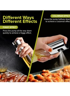 LIVVY Olive Oil Spray Bottle for Air Fryer (Premium Quality-2PCS) – 100ml Refillable Glass Oil Sprayer for Cooking, Baking & Grilling – Leakproof Dispenser for Frying, Roasting, BBQ, Vinegar & Soy Sauce  - Image 2